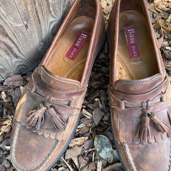 Bass flex men’s brown leather loafers - Picture 2 of 8